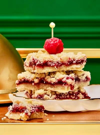 Raspberry Holiday Pie Bar